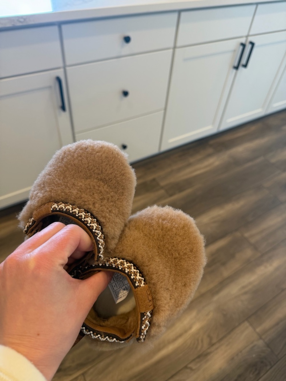 UGG baby Chestnut Brown Shearling Slip-On Booties